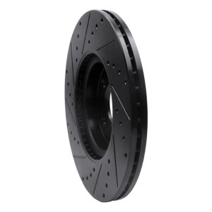 Mazda 3 Brake Rotor (1) - Front Right - R1 Concepts - Drilled & Slotted - Black - `07-`13